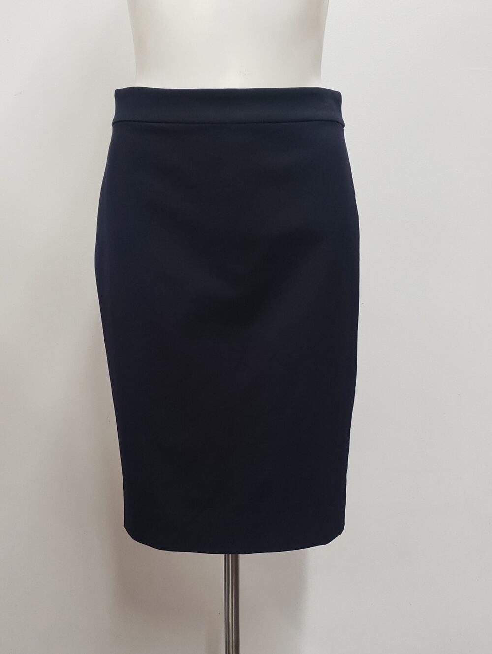 J. Crew No 2 Pencil Skirt Stretch Cotton Women's Size 2 Navy Office Versatile